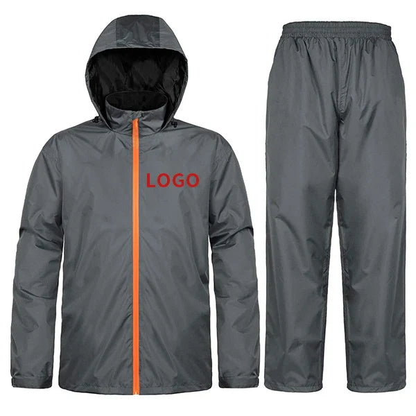 Factory Wholesale PVC RainSuit Men Quick Dry Waterproof Jacket Coat Work Walking Climbing Travel Printed Pattern Logo Decoration
