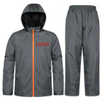 Factory Wholesale PVC RainSuit Men Quick Dry Waterproof Jacket Coat Work Walking Climbing Travel Printed Pattern Logo Decoration