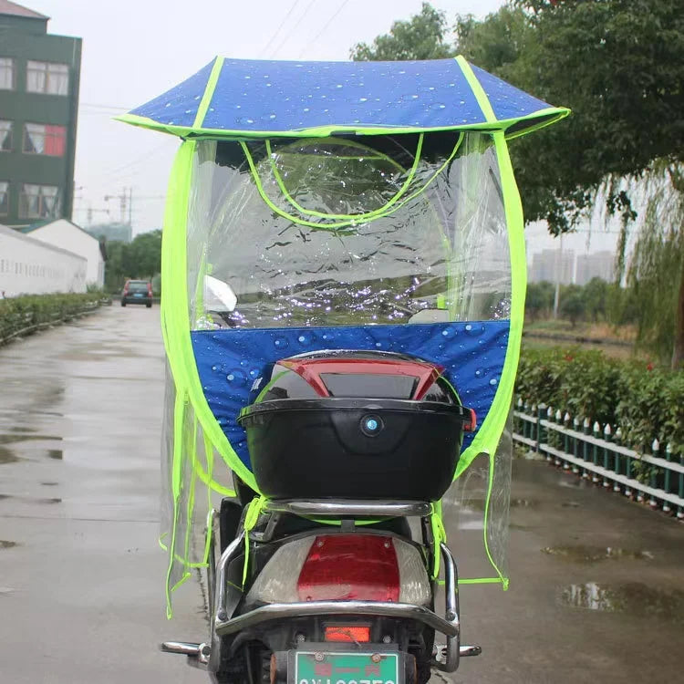 Full Covered Electric Bike Umbrella Outdoor Windproof Sunshade Cover Motorcycle Umbrella Scooter Umbrella for Rain Secondary image
