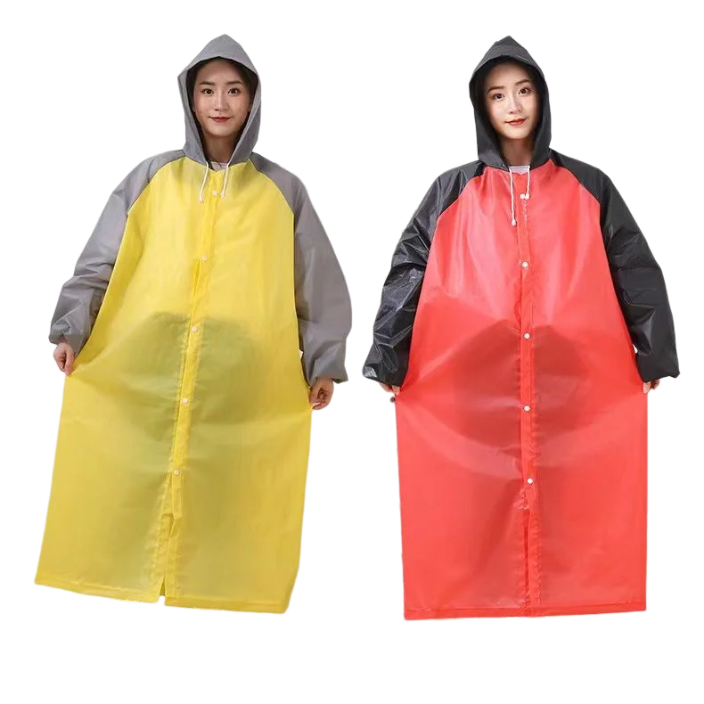 Unisex 3-in-1 Lightweight Hooded Rain Poncho EVA Waterproof Raincoat Work Bicycle Motorcycle-Reusable Men Women Custom Logo