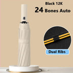 24 Ribs Custom logo 12k 3 Folding Umbrella Automatic Open and Close Sun and Rain Umbrella for Outdoor