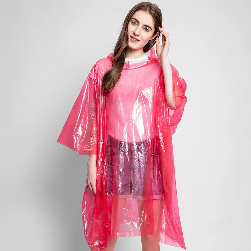 Custom Lightweight Portable Adult Plastic Poncho Outdoor Waterproof Disposable Raincoat for Hiking for Rain PE Material Secondary image