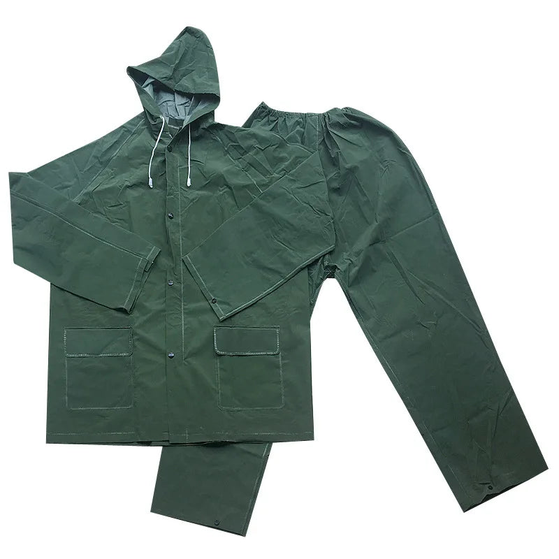 Factory Wholesale  Two Pieces PVC Polyester Rain Coat Water Proof Windproof Custom logo Adult Men Rain Suit Main image