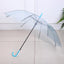 Custom Long Straight Transparent PVC Automatic Control Wedding and Advertising Umbrella Cheap Iron Frame Sun Decor for Travel