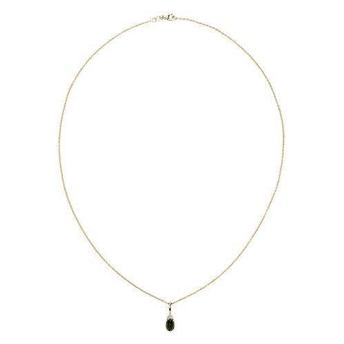 Oval Green Tourmaline And Diamond Cluster Pendant