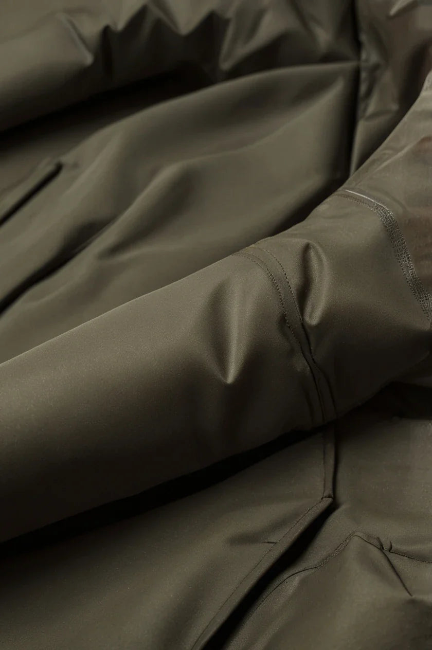 Unisex Dark Brown Polyester Pongee Windbreaker Thick Insulated Waterproof Outdoor Winter Coat Raincoat Jacket Rainwear