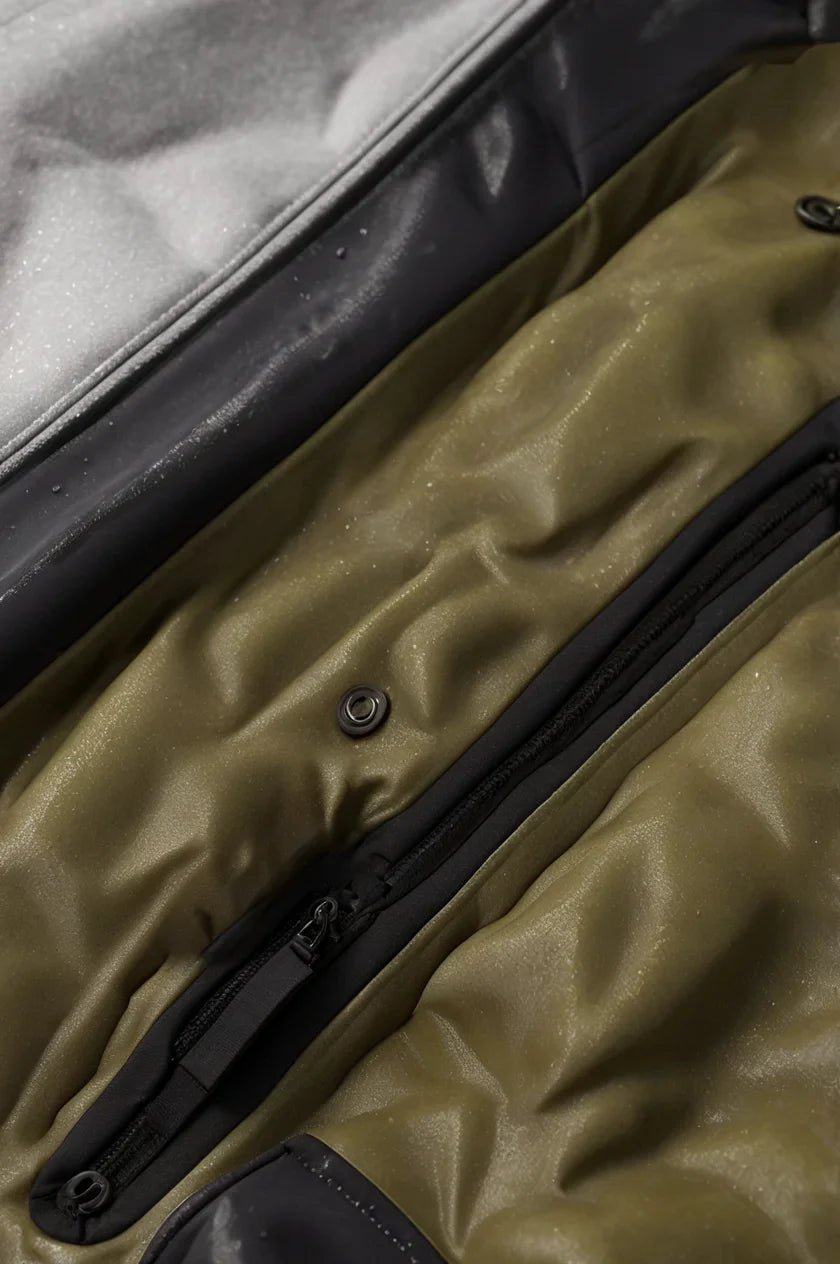 Unisex Dark Brown Polyester Pongee Windbreaker Thick Insulated Waterproof Outdoor Winter Coat Raincoat Jacket Rainwear