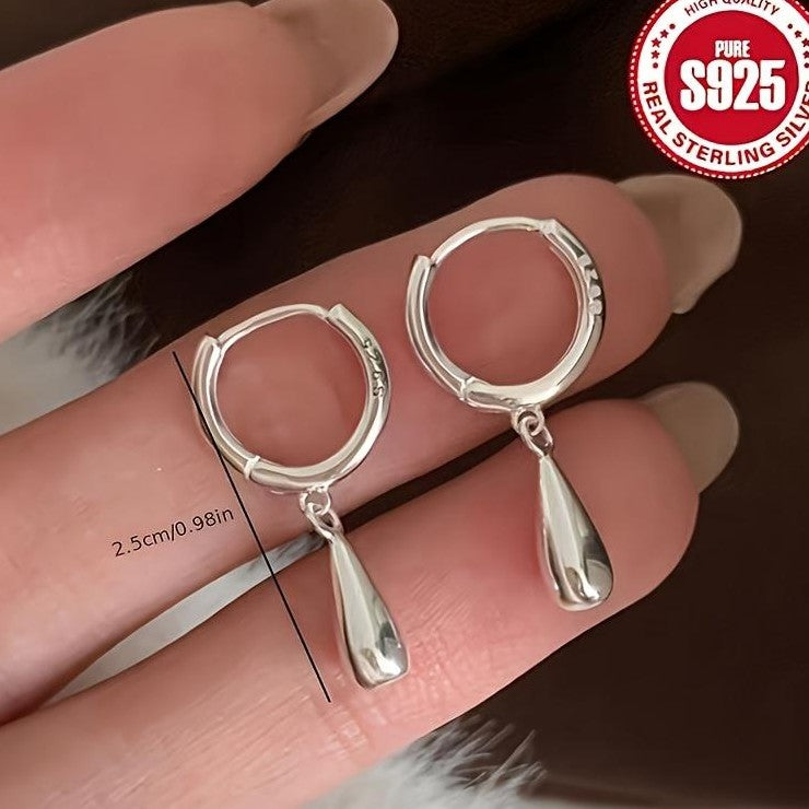 925 Sterling Silver Teardrop Dangle Earrings
