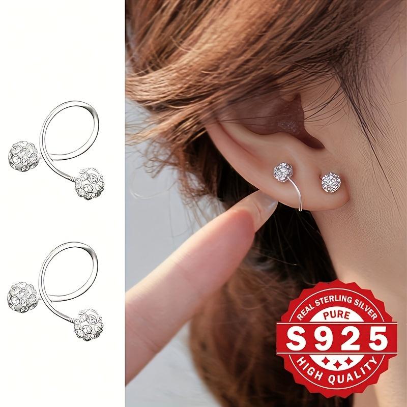 S-TYPE Hoop Earrings with Sparkling Cubic Zirconia